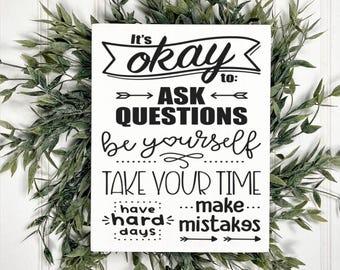 Inspirational Mini Wood Sign, Classroom Decor, Therapy Office Art