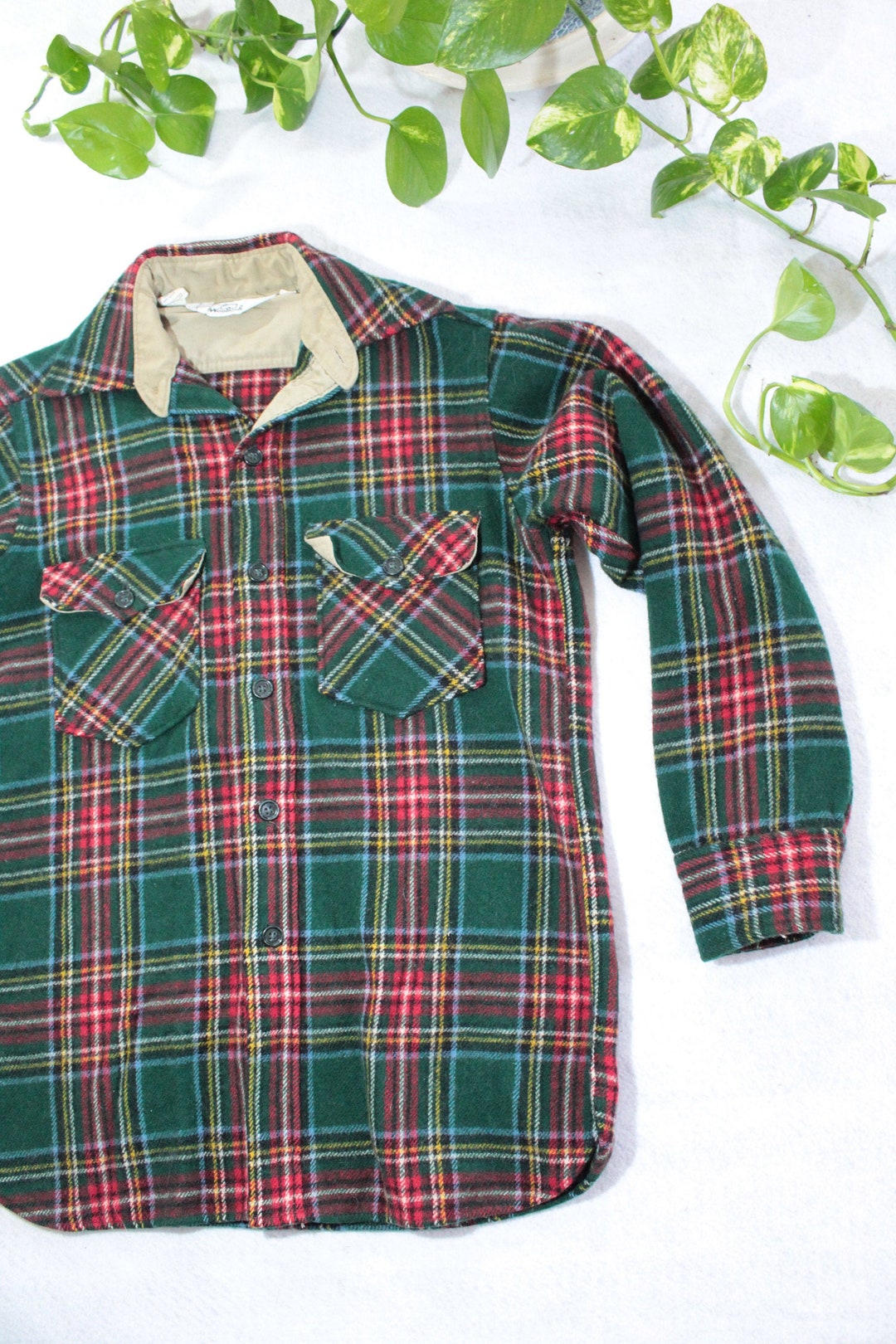 50s 60s SOO WOOLEN MILLS check wool sports jacket 36 ウール
