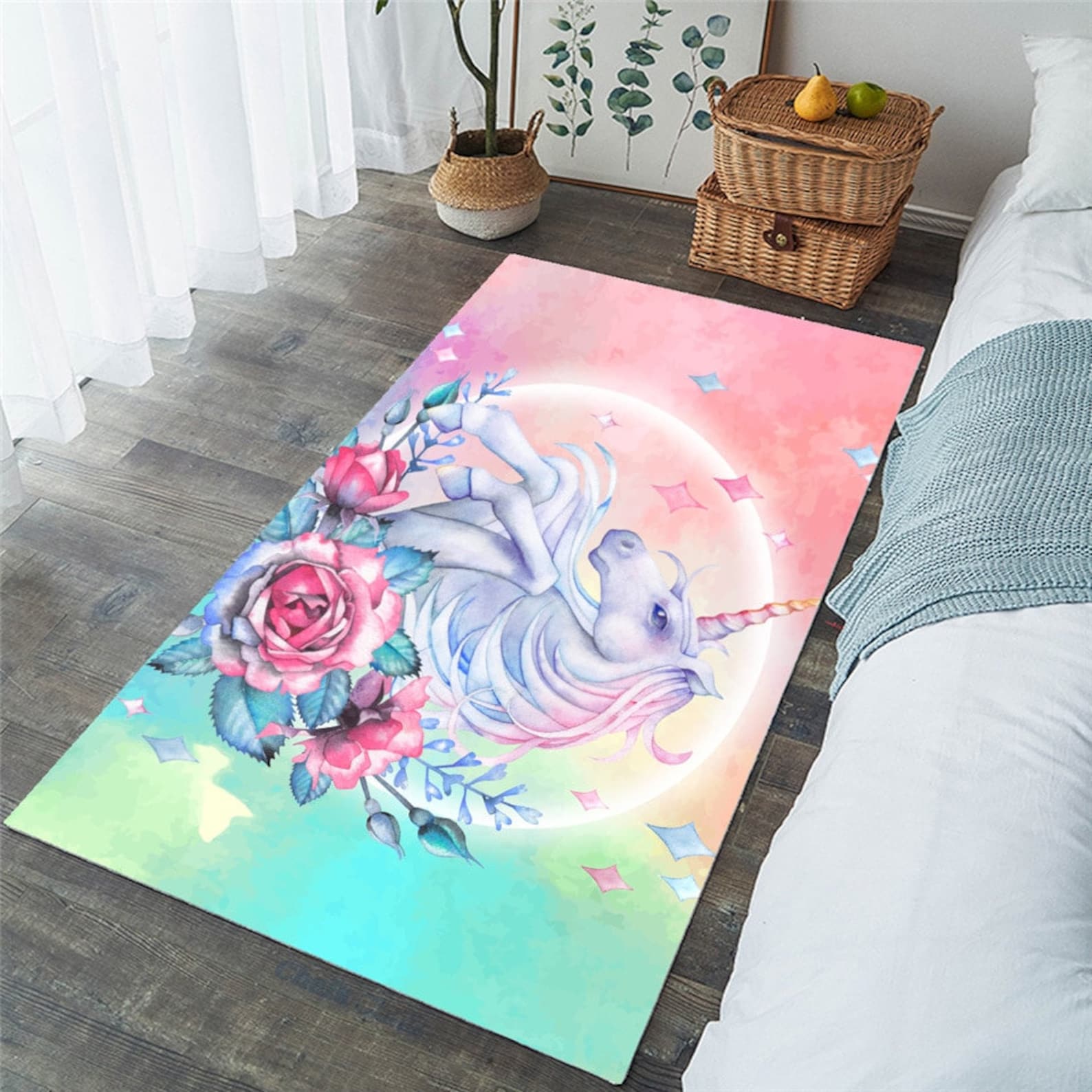 Unicorn Large Carpets For Living Room Unicorn Area Rug Decor Etsy