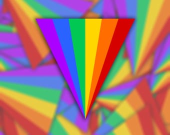 Rainbow Pride vlag driehoek sticker of magneet - gestanst waterdichte vinyl sticker of magneet | LGBTQ+