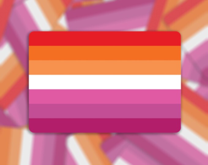 Lesbian Pride Flag Sticker or Magnet - Die Cut Vinyl Waterproof Sticker ...