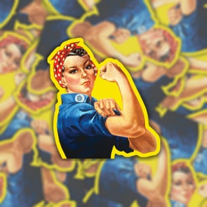 Rosie the Riveter Sticker or Magnet | Vinyl Waterproof | Feminism | Feminist Symbol | Word War II | Locker Laptop Car Bumper Sticker Decal