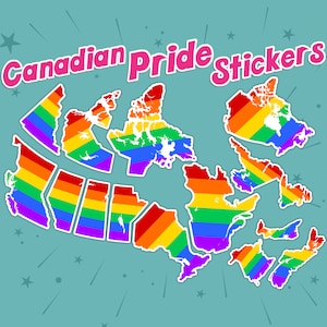 Canadian Provincial Pride Flag Sticker - Waterproof Vinyl Stickers | LGBTQ+ | British Columbia | Alberta | Ontario | Quebec | Atlantic