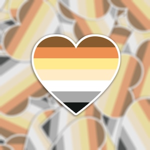 Bear Heart Pride Flag - Die Cut Vinyl Waterproof Sticker | LGBTQ+