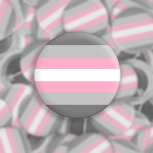 Demigirl Pride Flag | 1.5" Pinback Button Set | LGBTQ+ | 1.5 Inch Pinback Button | Demi Girl | Demi-Girl | Pin