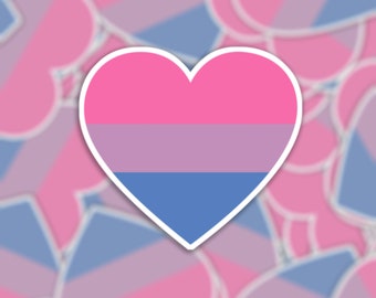 Bi Pride Flag Heart Sticker or Magnet - Die Cut Waterproof Vinyl Sticker or Magnet | LGBTQ+ | Bisexual Pride Flag