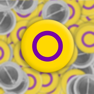 Intersex Pride Flag | 1.5&quot; Button Set | LGBTQ+ | Pinback Button | Inter Sex | Inter-Sex | Pin
