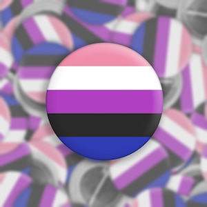Genderfluid Pride Flag | 1.5&quot; Button Set | LGBTQ+ | Pinback Button | Gender Fluid | Gender-Fluid | Pin