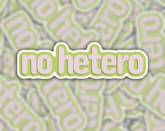 no hetero sticker - Die Cut Waterproof Vinyl Sticker