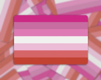 Lesbian Pride Flag Sticker or Magnet - Die Cut Waterproof Vinyl Sticker | LGBTQ+ | Fridge Magnet | Old Style - See Description