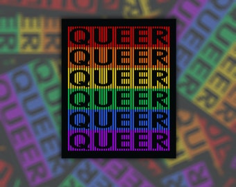 Queer Rainbow Sticker - Die Cut Vinyl Waterproof Sticker | LGBTQ+