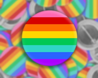 Gilbert Baker Pride Flag | 1.5" Button | LGBTQ+ | Original Gilbert Baker Pride Flag | Pinback Button | Pin
