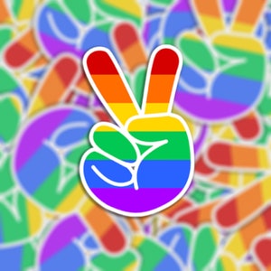 Autocollant ou aimant représentant le drapeau de la fierté de la paix arc-en-ciel - Autocollant ou aimant imperméable en vinyle découpé | LGBTQ+