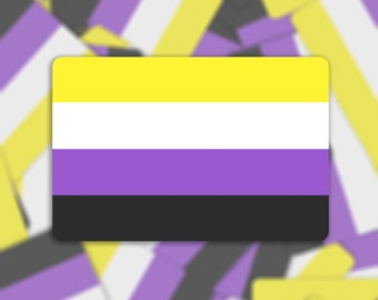 Non Binary Pride Flag Sticker or Magnet - Die Cut Vinyl Waterproof Sticker | LGBTQ+ | Nonbinary | Enby Pride Flag | NB | Fridge Magnet