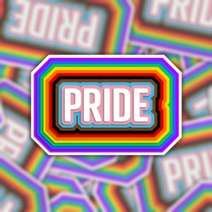 Progress Pride Geometric Sticker - Die Cut Vinyl Pride Flag Waterproof Sticker | LGBTQ+ | Rainbow Progress Pride Flag Geometric Sticker