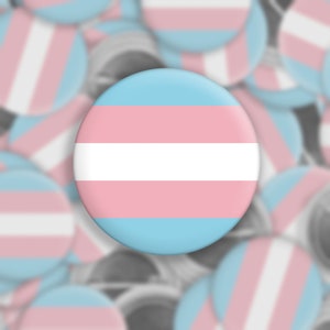 Trans Pride Flag | 1.5" Button Set | LGBTQ+ | Pinback Button | Transgender Pride Flag | 1.5 Inch Pinback Button | Trans Gender Trans-Gender