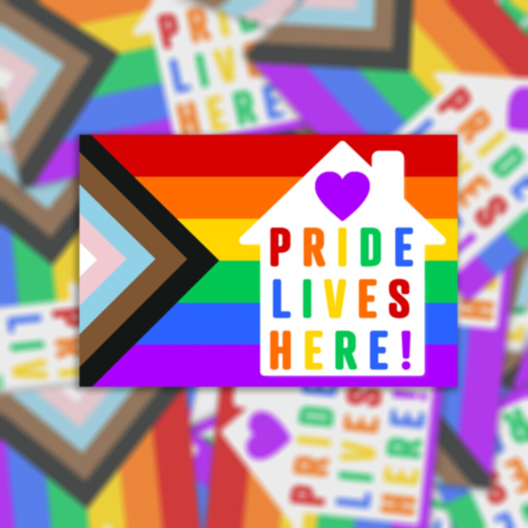 Pride Lives Here - Waterproof Vinyl Sticker or Fridge Magnet | LGBTQ ...