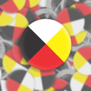 Medicine Wheel 1.5&quot; Pinback Button | Four Directions Pin | Pin