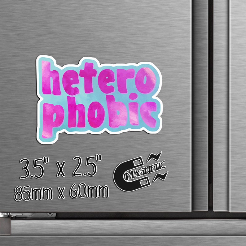 Heterophobic Sticker or Magnet Die Cut Vinyl Waterproof Sticker or Fridge Magnet zdjęcie 3