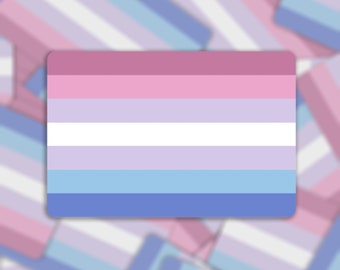 Bigender Pride Flag Sticker - Die Cut Vinyl Waterproof Sticker | LGBTQ+ | Bi-Gender | Bi Gender