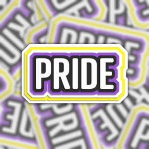 Niet-binaire geometrische trotssticker - gestanst vinyl trotsvlag waterdichte sticker | LGBTQ+ | Enby Pride-vlag | NB Vlag | Niet-binair
