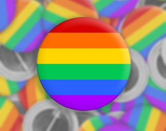 Rainbow Pride Flag | 1.5" Button Set | LGBTQ+ | 1.5 Inch Pinback Button | Gay Pride Flag | Gift | Equality Pin | Pin