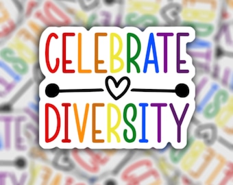Vier diversiteit | Waterdichte vinylsticker | LGBTQ bondgenoot sticker | Notebook Laptop Waterfles | Geschenk