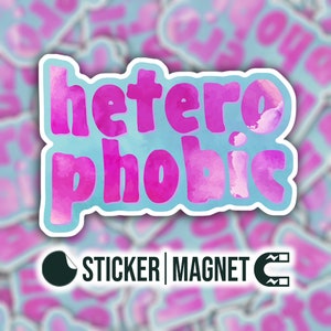 Heterophobic Sticker or Magnet Die Cut Vinyl Waterproof Sticker or Fridge Magnet zdjęcie 2