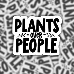 Les plantes au-dessus des gens | Autocollant en vinyle imperméable | Planter maman planter papa | Anthophile amoureux des plantes | Autocollant de bouteille d’eau pour ordinateur portable | Cadeau