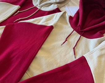 Matching Colorblock Hoodies: Deconstructed Couple Sweaters (Set of 2)