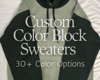 Custom Colorblock Pullover Hoodie, Two-Tone Design