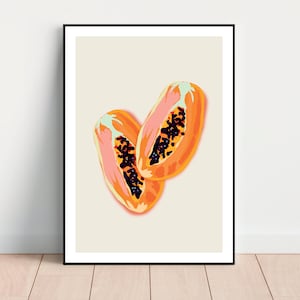 Papaya Printable Wall Art, Modern Art, Papaya kitchen Print, Abstract Wall Art, Fruits Print, Digital Download Wall Art, Dining Room Decor