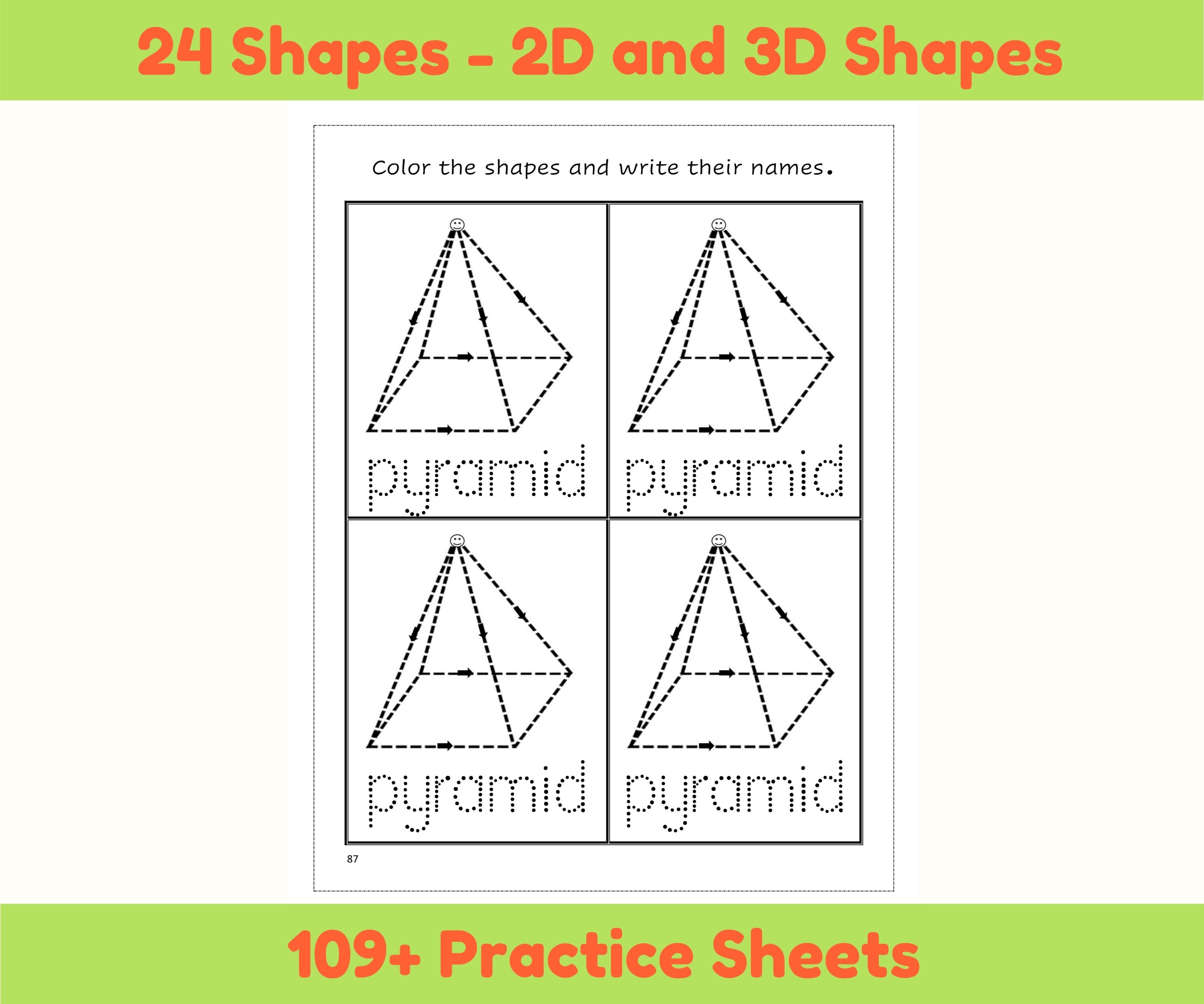 Shapes Tracing Learning Shapes Tracing Practice Worksheets | Etsy
