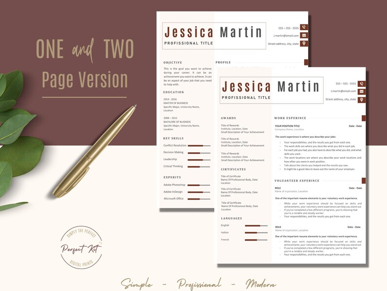 Curriculum Vitae, Pink Resume, Creative Resume, Resume and Cover Letter ...