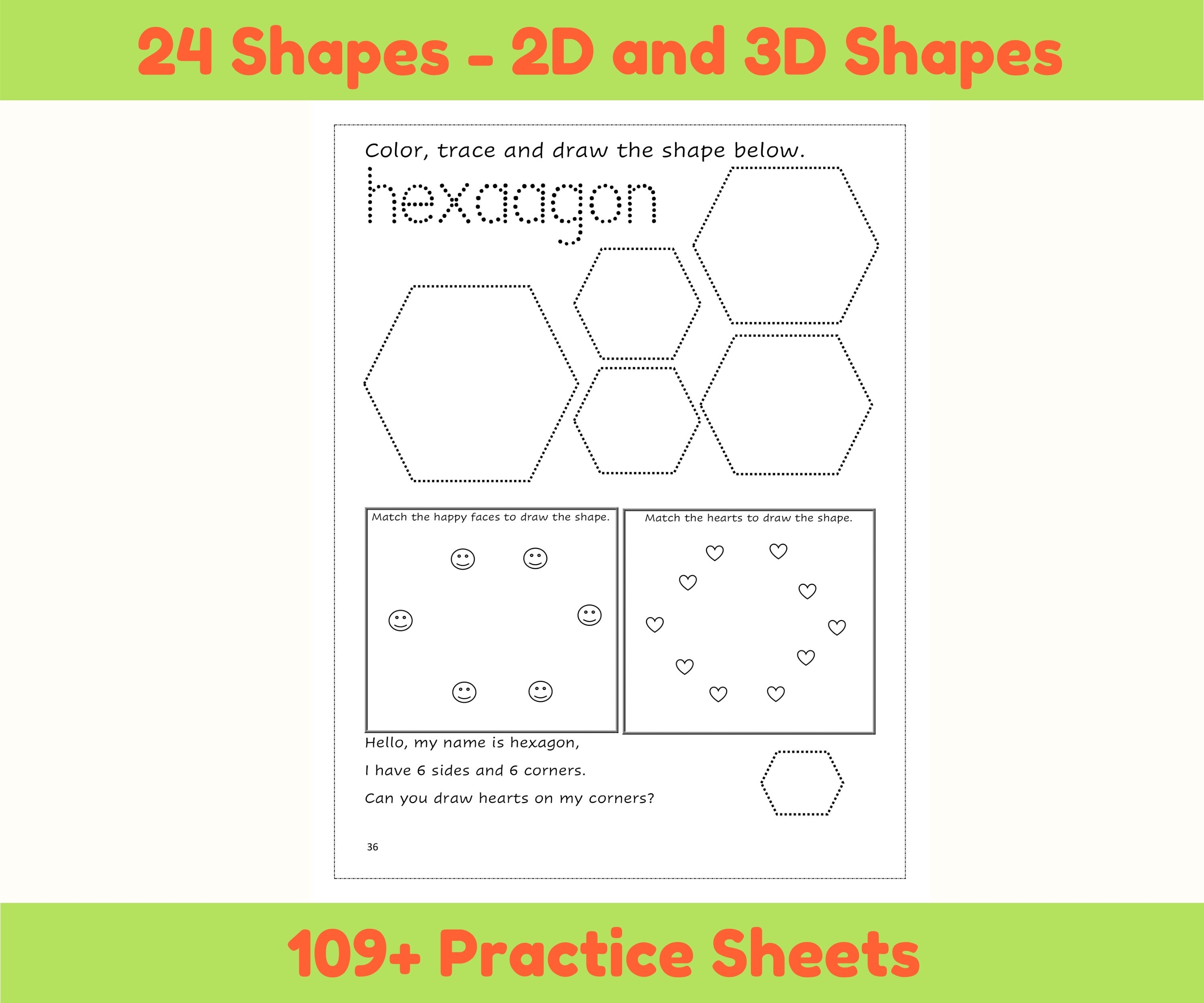 shapes tracing learning shapes tracing practice worksheets etsy