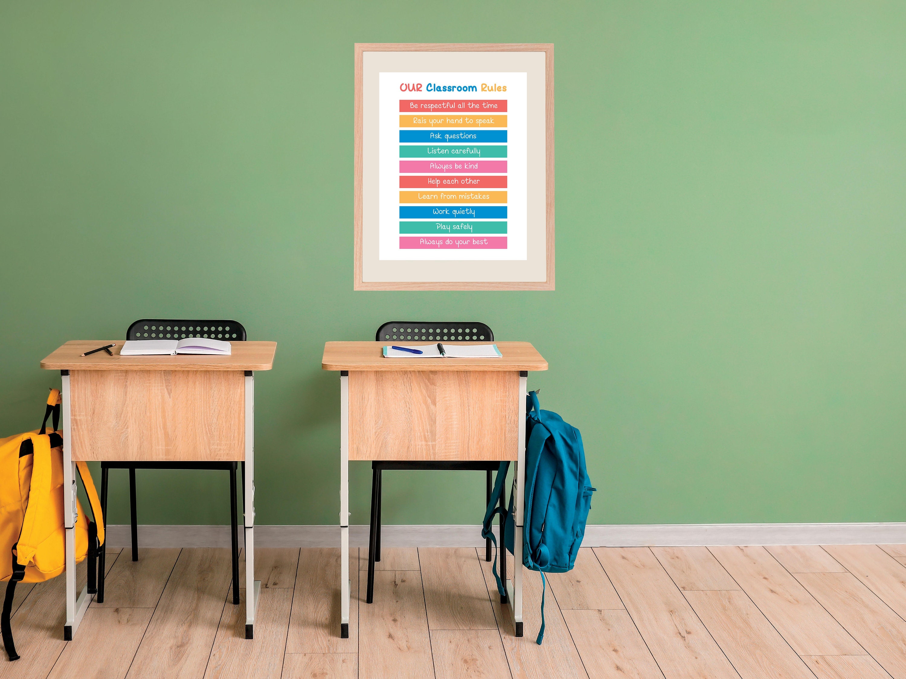 Digital Classroom Rules Poster Classroom Sign Educational Etsy