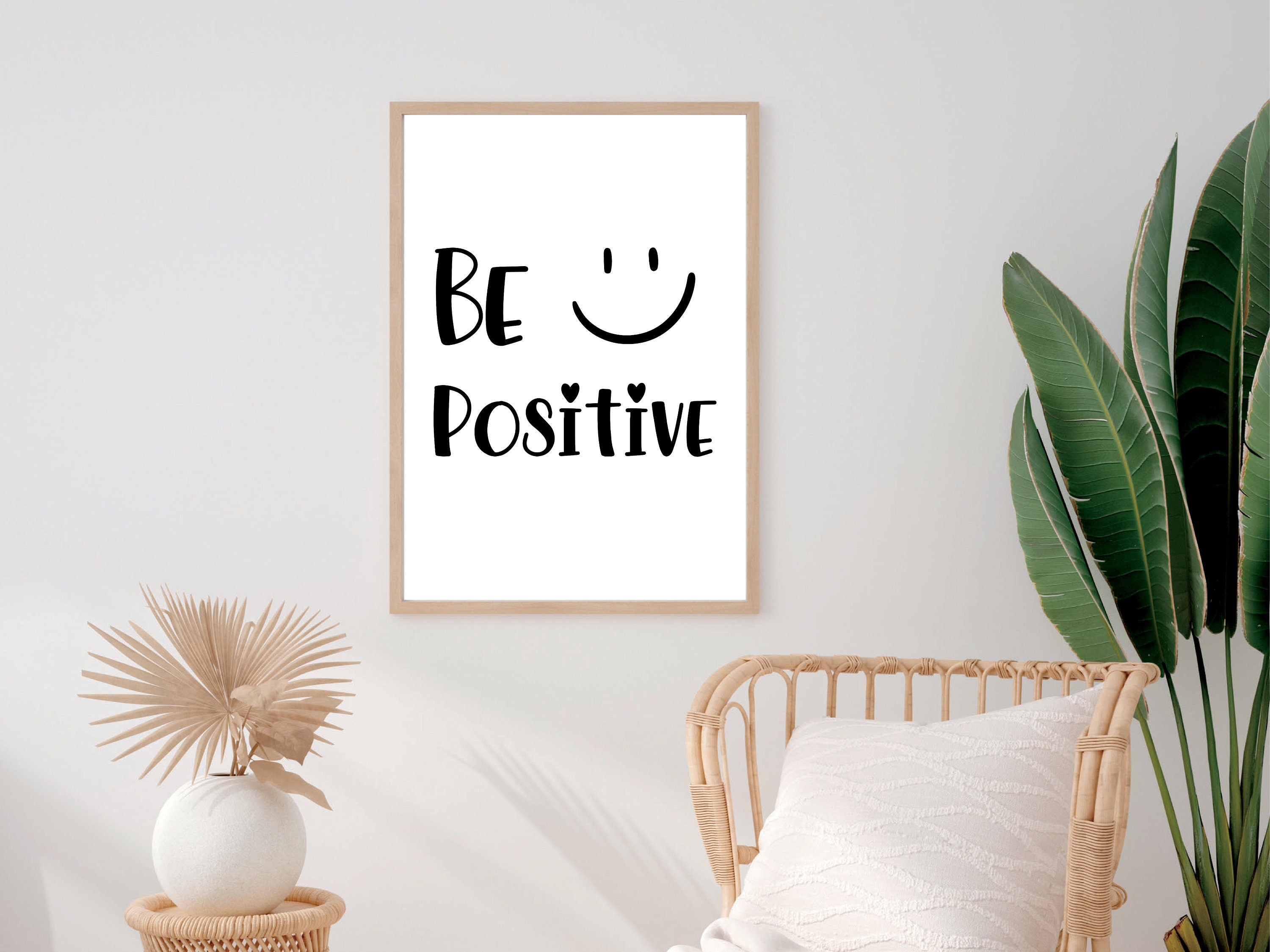 Be Positive Sign, Be Positive Printable Wall Art, Inspirational Quotes ...