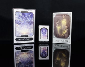 Monsoon Tarot Beginner-Friendly Rider-Waite Japanese Illustration Watercolor Pastel Colors