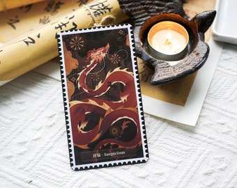 Drache (Lóng) RWS Tarot Chinesisches Sternzeichen Luna Neujahr Frühlingsfest Mythische Tiere Verheißungsvolles Totems Legendäre Schlange Alte Dynastien
