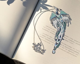 Verheißungsvoll Tier Metall Lesezeichen Luan Vogel Mythischer Singvogel Elegantes Orientalisches Design Farbfüllung Radierung Geburtstagsgeschenk Hochzeitsgeschenk