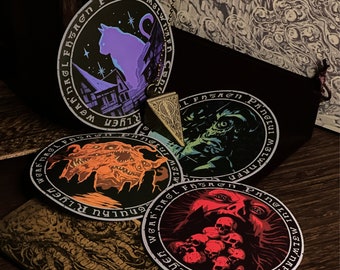 Cthulhu Mythos PVC Vinyl Stickers | 12pc | Story of H.P. Lovecraft | Waterproof | No Disturbing Glue Mark