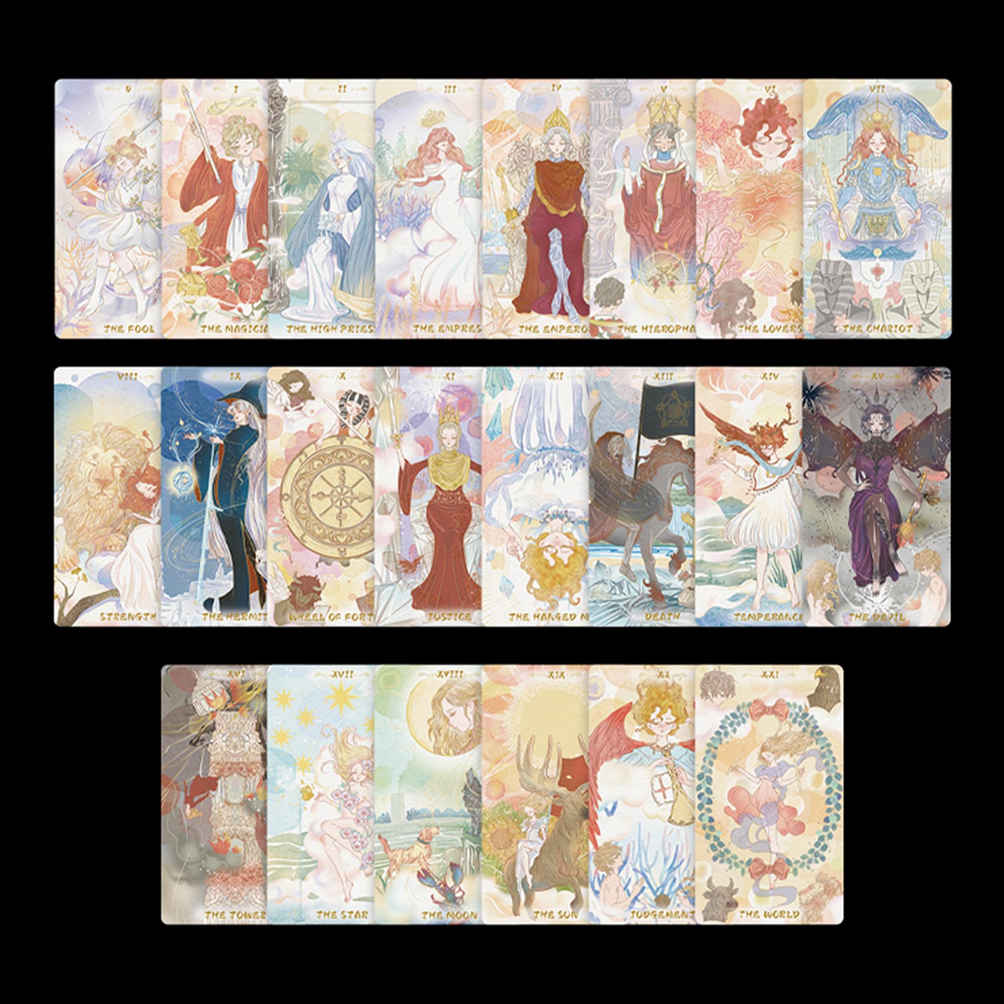 Gilded Rider Waite Serenity Tarot Rider-waite 80 Cards Four Seasons Artwork Coated-2-side ...