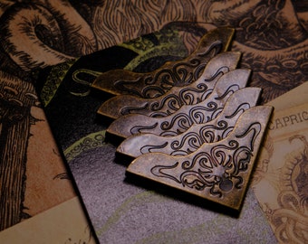 Bookworms from Shaggai Cthulhu Metal Book Corners Antique Carved Collectibles Lovecraft Octopus Hardcovers Journals Scrapbooks Photo Albums