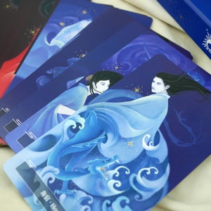 Oráculo de las mansiones lunares chinas / Cartas independientes únicas con afirmaciones / Horóscopo antiguo / 28 cartas