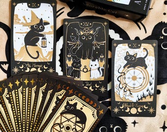 Adorable Cat Tarot | 78-Card Rider-Waite Deck | Guidebook Included