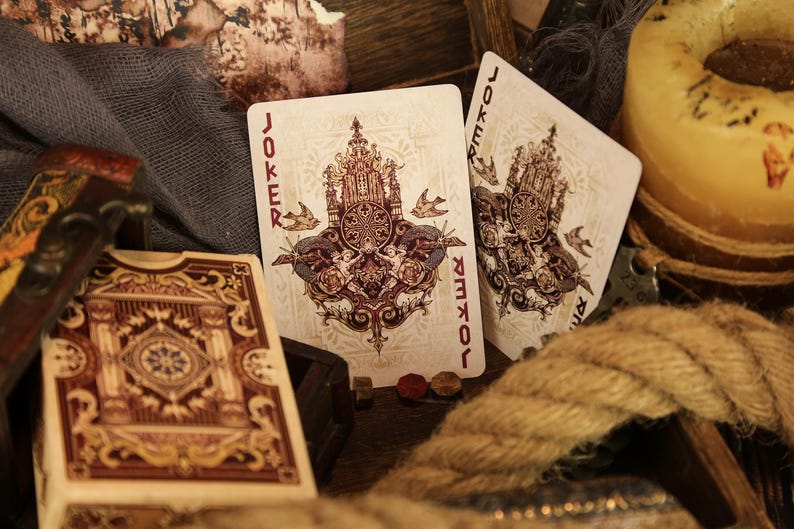 Greek Mythology Playing Cards Ancient Greek Pantheon Epic Tales Mythical Creatures Parchment Texture Custom Pips & Suits Cardistroy Oiling image 8