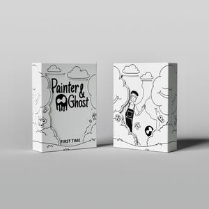 Maler & Geist Spielkarten Comic Art Poker in minimalistischem Schwarz-Weiß-Design Black Core Cardistry Oiling Hochwertige Kraftpapier Geschenkbox