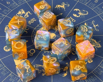 Ragnarok tarot dobbelstenen 'Twilight Love' waarzeggerij accessoires geïnspireerd door de Noorse mythologie Waarzeggerij paranormaal lezen handgemaakte verzamelobjecten