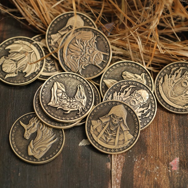 Four Horsemen of the Apocalypse Collectible Metal Coins antique brass bronze color