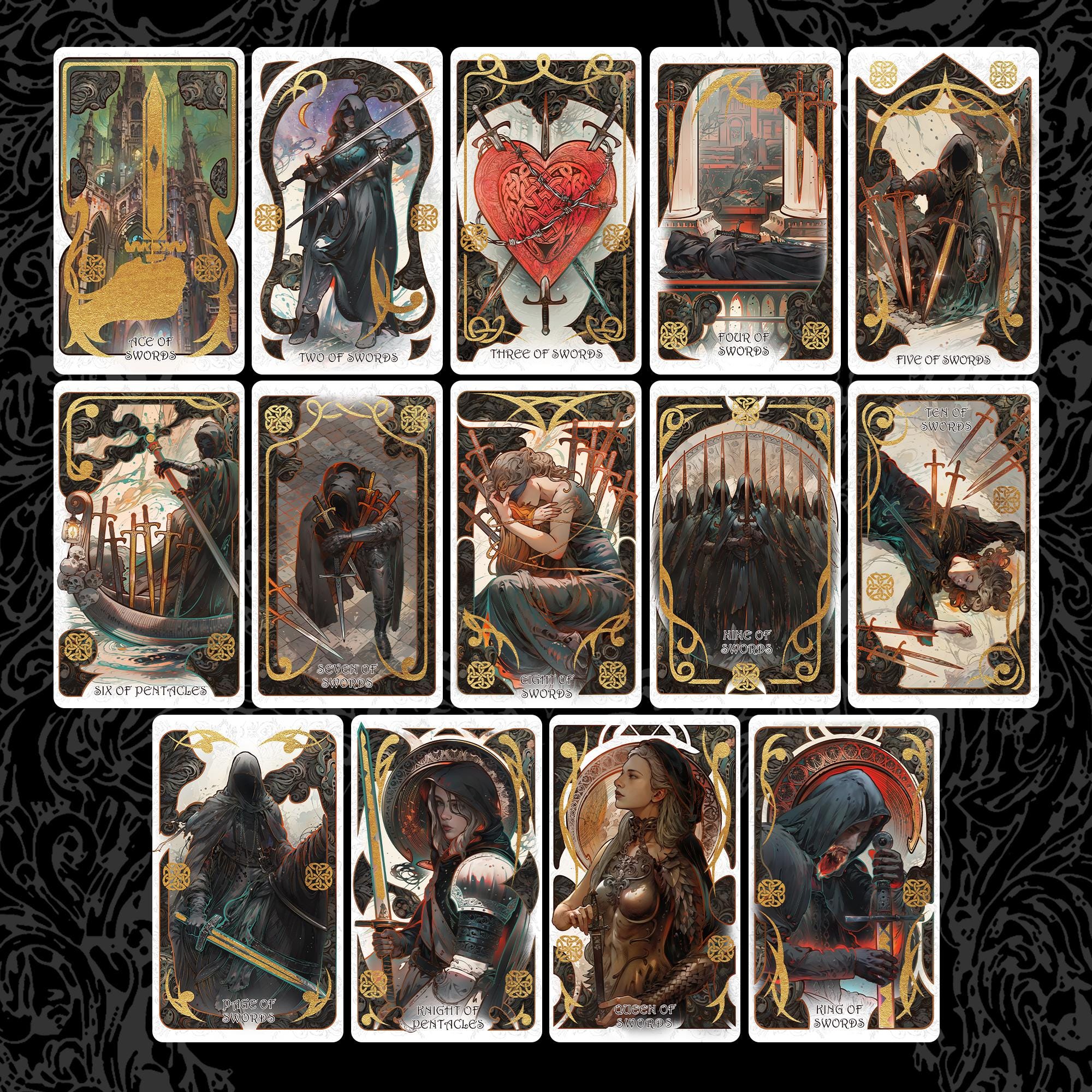 The Forest Knows Tarot, Mucha-inspired, Fantasy Races, Weird Tales